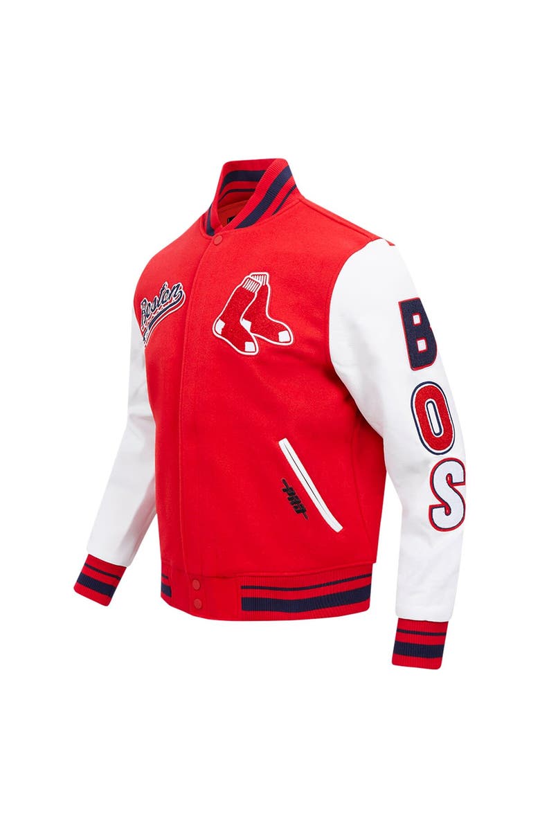 PRO STANDARD Men's Pro Standard Red Boston Red Sox Script Tail Wool Full-Zip Varity Jacket, Alternate, color, 