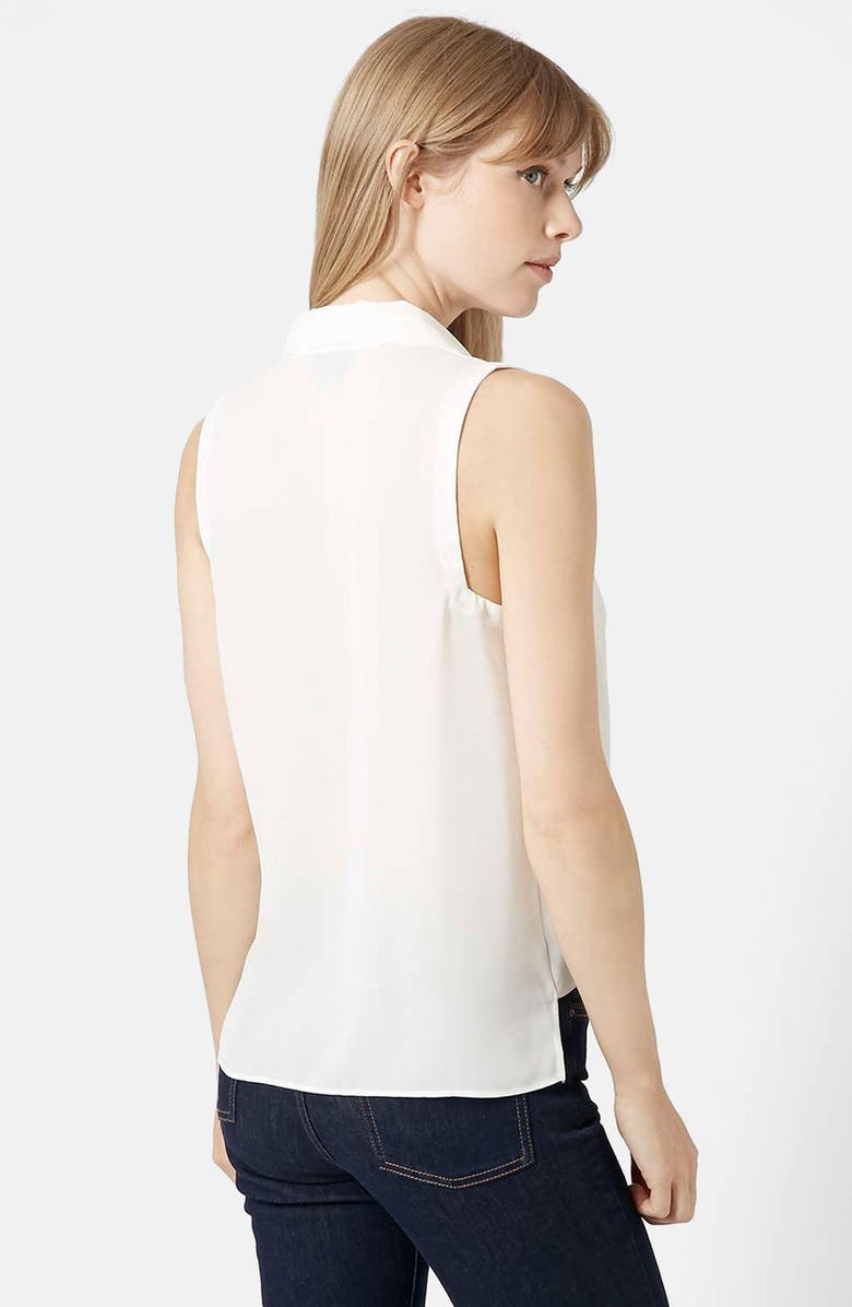Topshop Sleeveless Drape Front Blouse, Alternate, color,