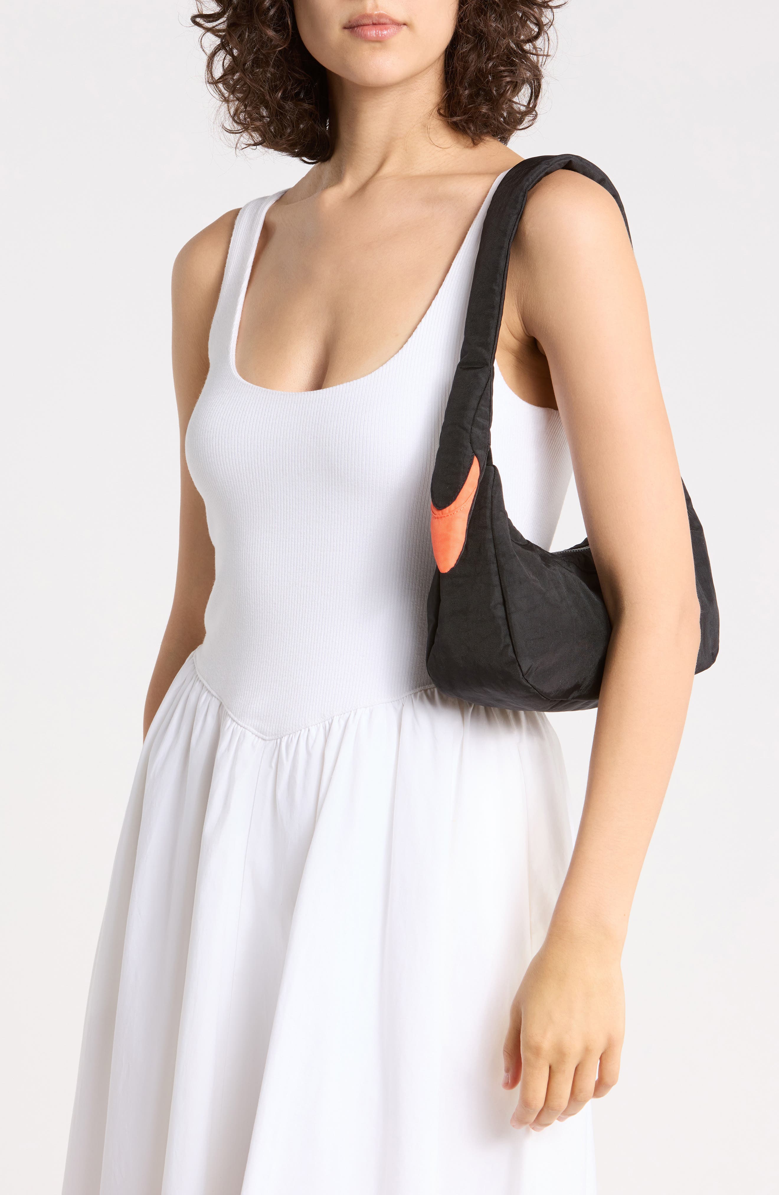 Swan Shoulder Bag, Alternate, color, BLACK