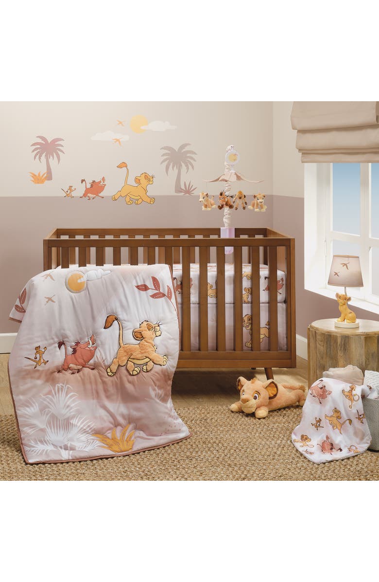 Lambs & Ivy Disney Baby Lion King Safari Custom Hand-Painted Lamp with Shade, Alternate, color, Brown