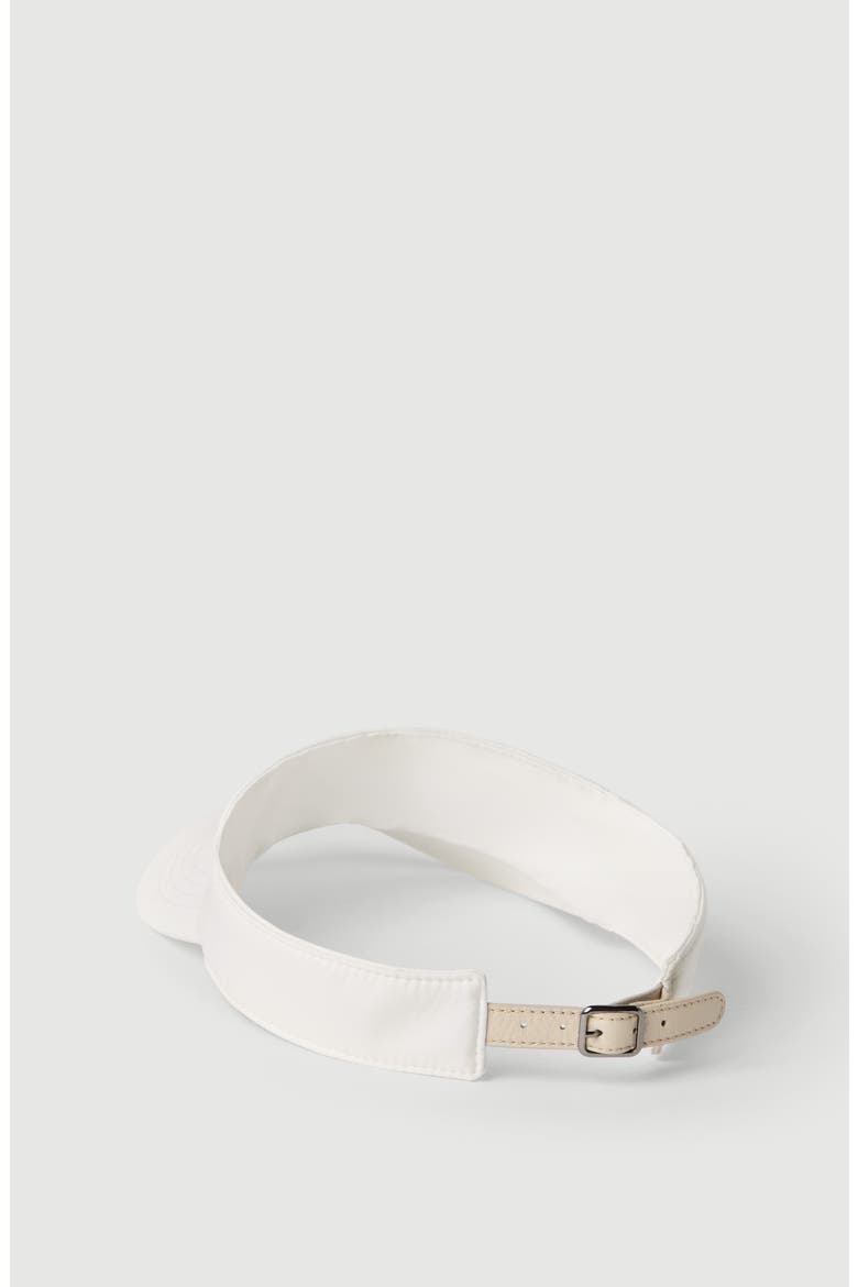 Nylon visor with shiny band, Alternate, color, White