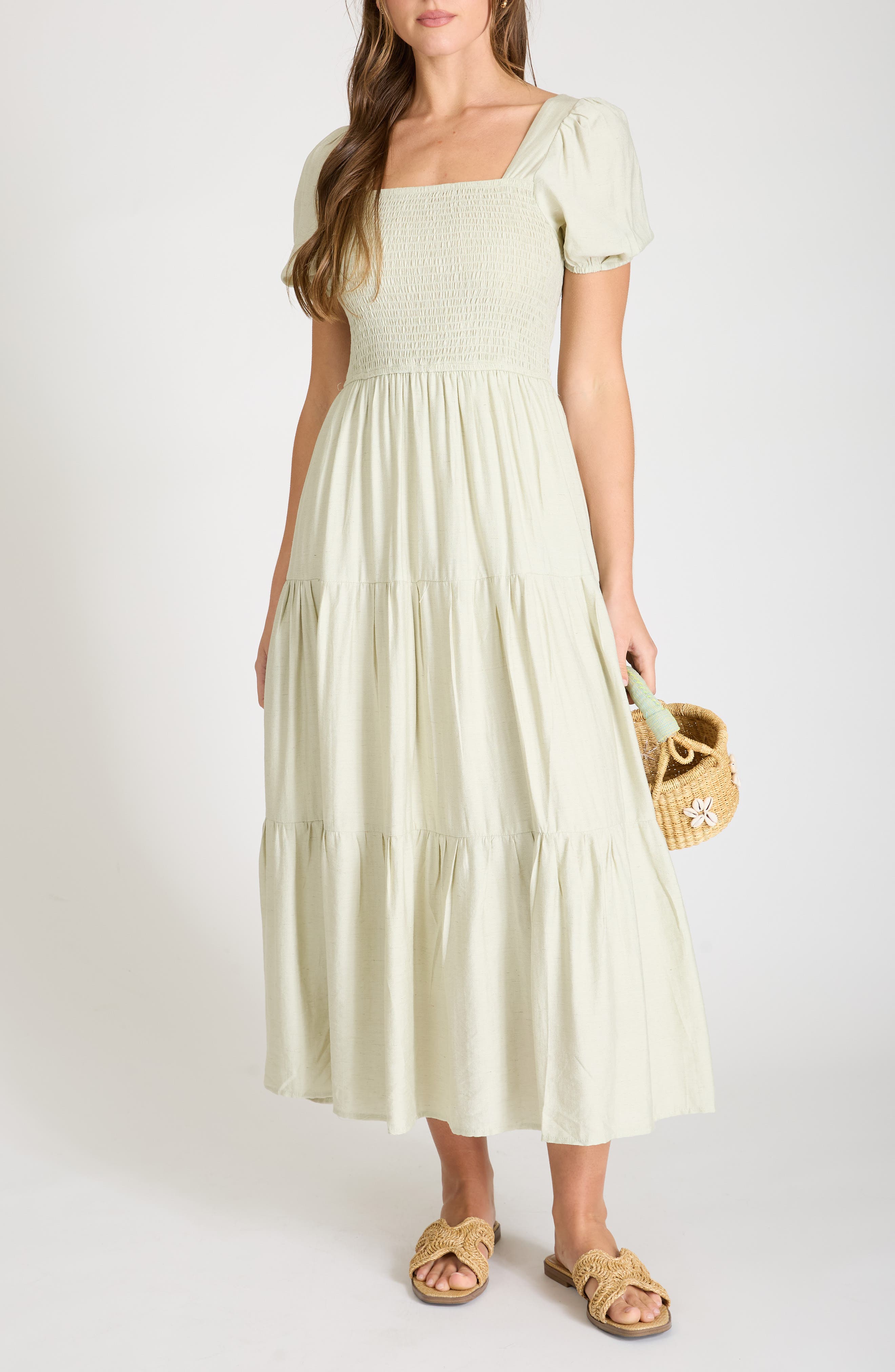 Smocked Bodice Maxi Dress - image 3
