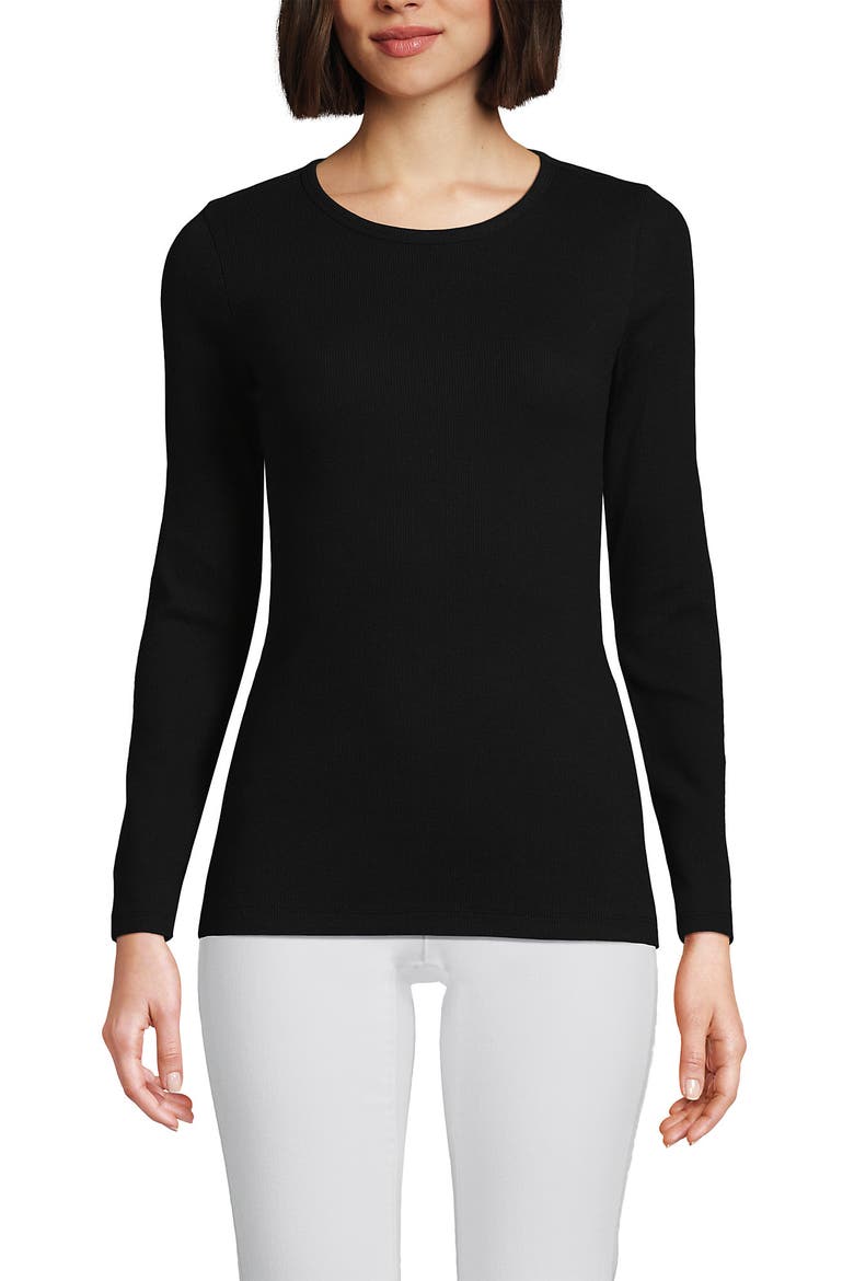 Cotton Rib T-shirt, Main, color, Black