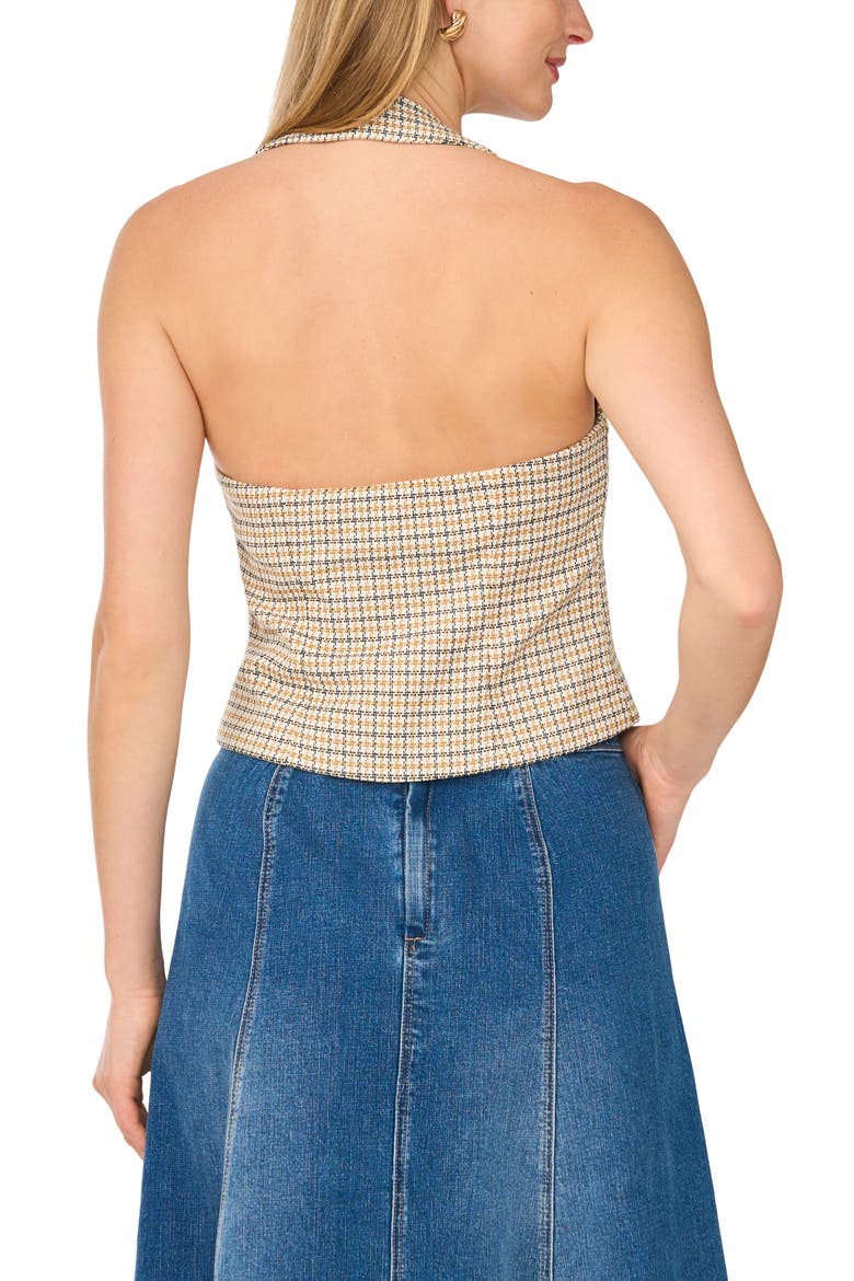Plaid Halter Vest, Alternate, color, SAND