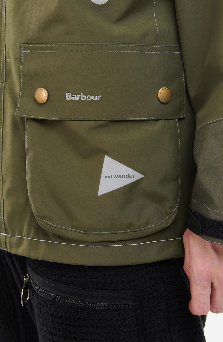 Barbour x And Wander Waterproof Hooded Jacket, Alternate, color, 