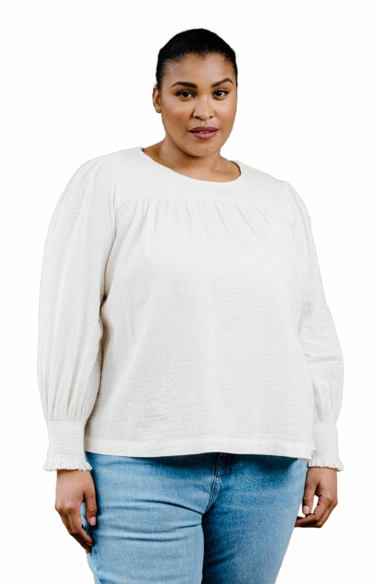 ABLE Lisa Smocked Neck Sleeve Top, Alternate, color, 