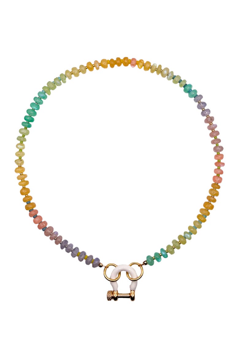 Garcia Multicolor Moonstone Gold Plated Necklace, Main, color, Multicolor