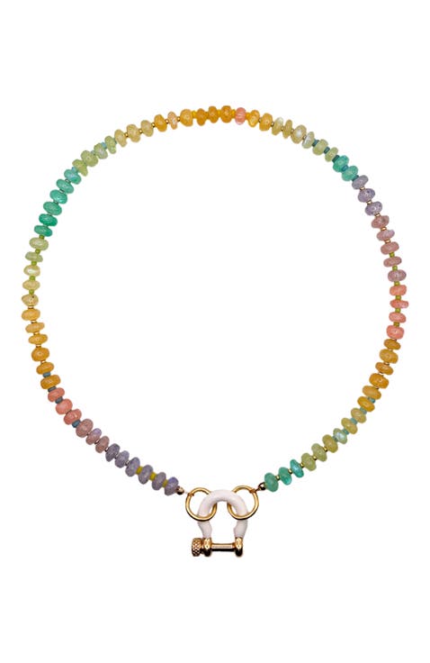 Garcia Multicolor Moonstone Gold Plated Necklace