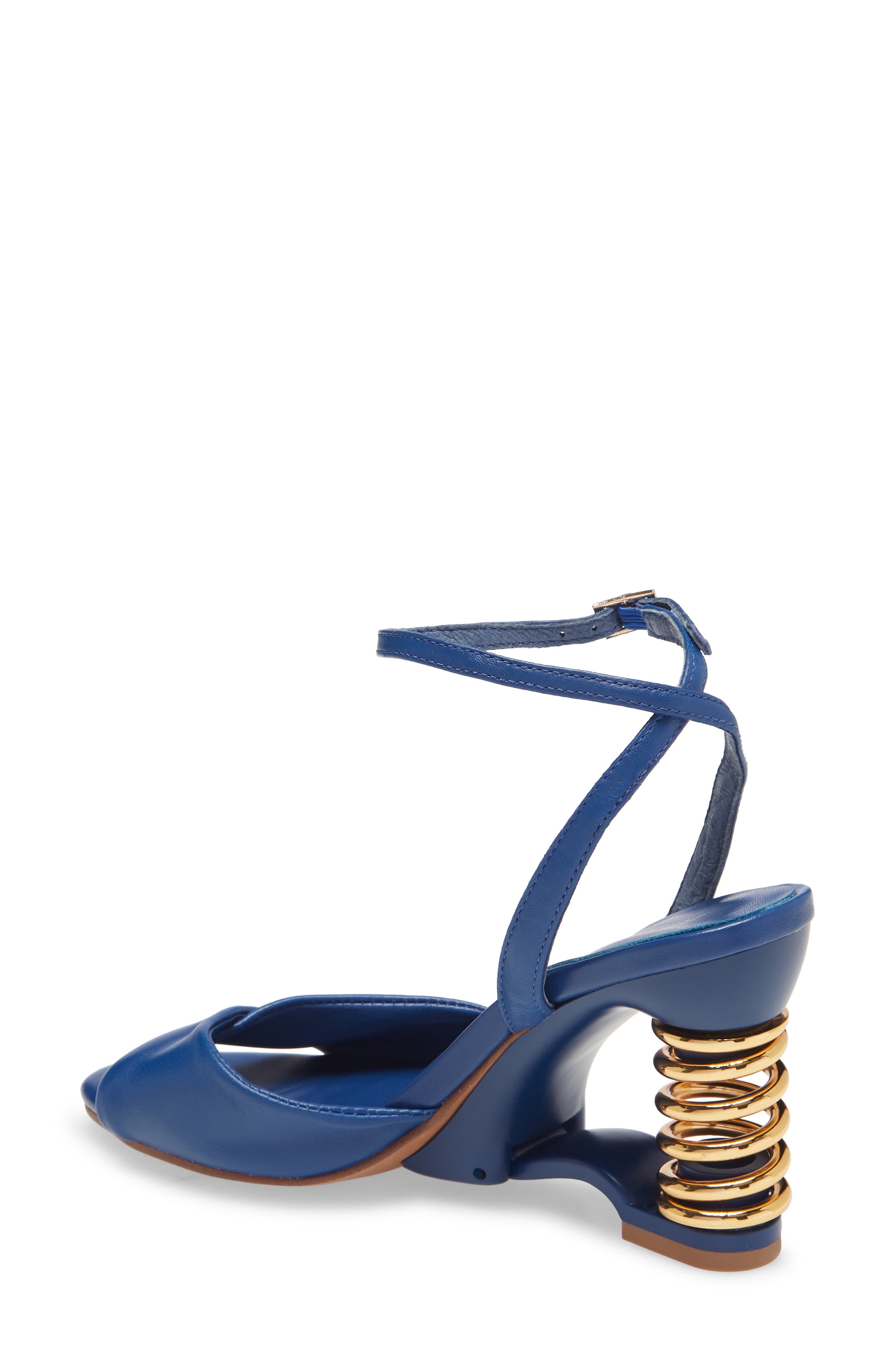 Sprung Spring Heel Sandal, Alternate, color, BLUE / GOLD