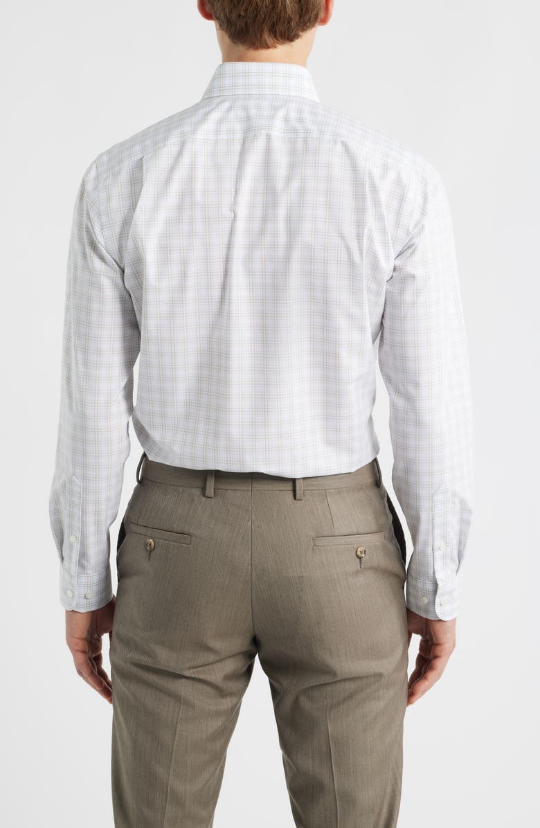 Nordstrom Trim Fit Check Non Iron Cotton Dress Shirt, Alternate, color, Light Blue Ramos Plaid