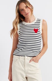 Chinti & Parker Pure Merino Heart Breton Tank