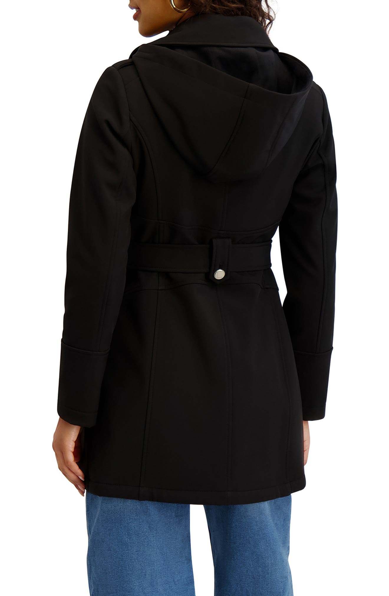 Hooded Double Breasted Soft Shell Jacket - image 2