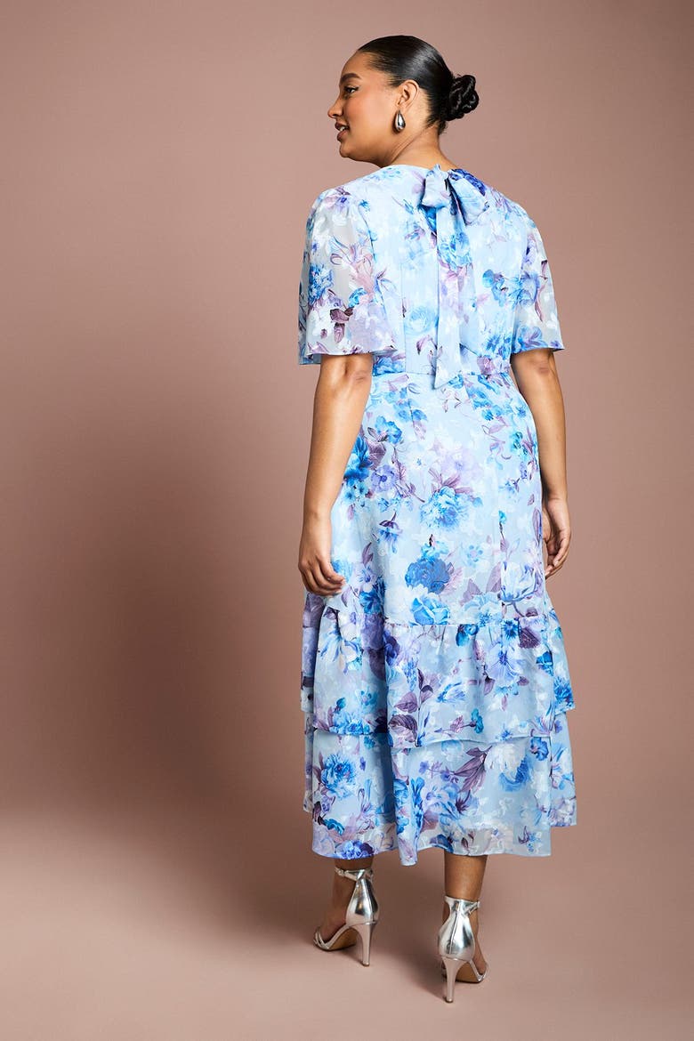 Plus Tiered Midi Dress, Alternate, color, Blue
