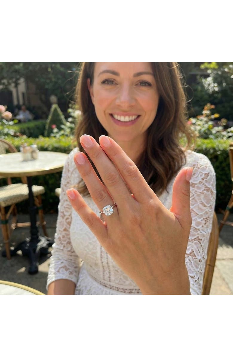 Bliss Diamond Certified 3Ct Cushion Diamond Solitaire Engagement Ring 14k Gold or Pt Lab Grown, Alternate, color, 14K White Gold