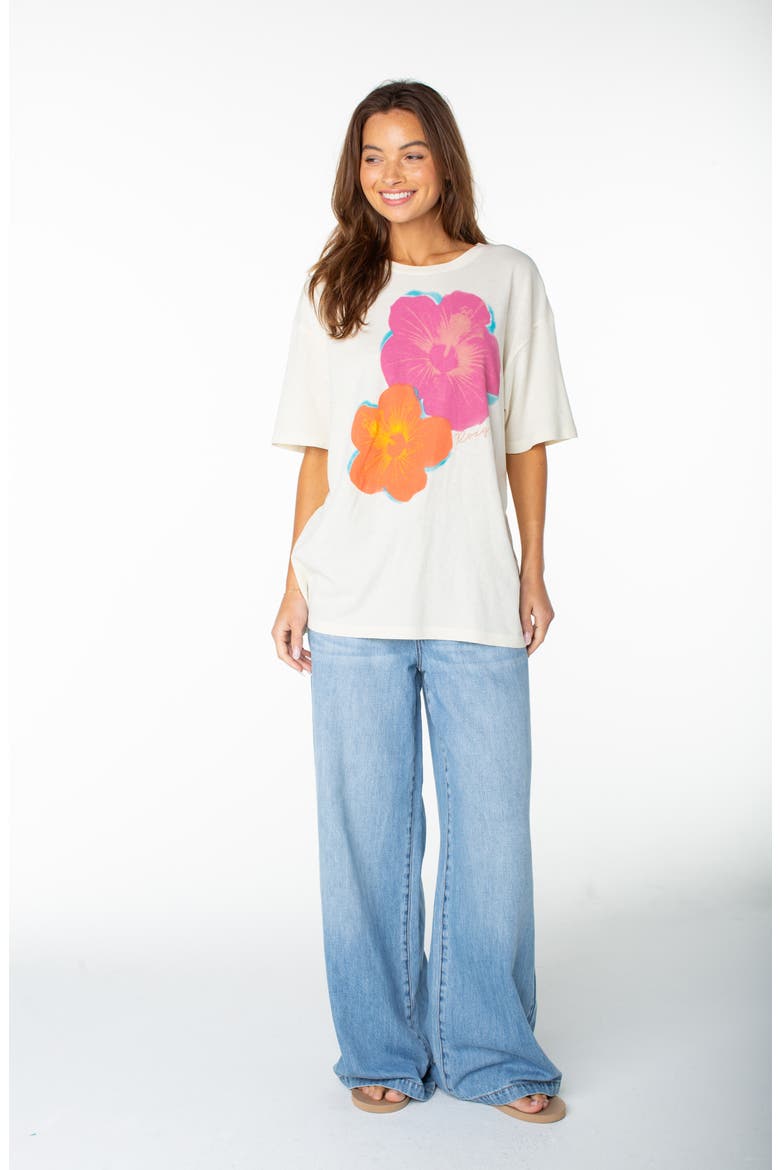 Flower Glow Oversize Cotton Graphic T-Shirt, Alternate, color, CLOUD DANCER