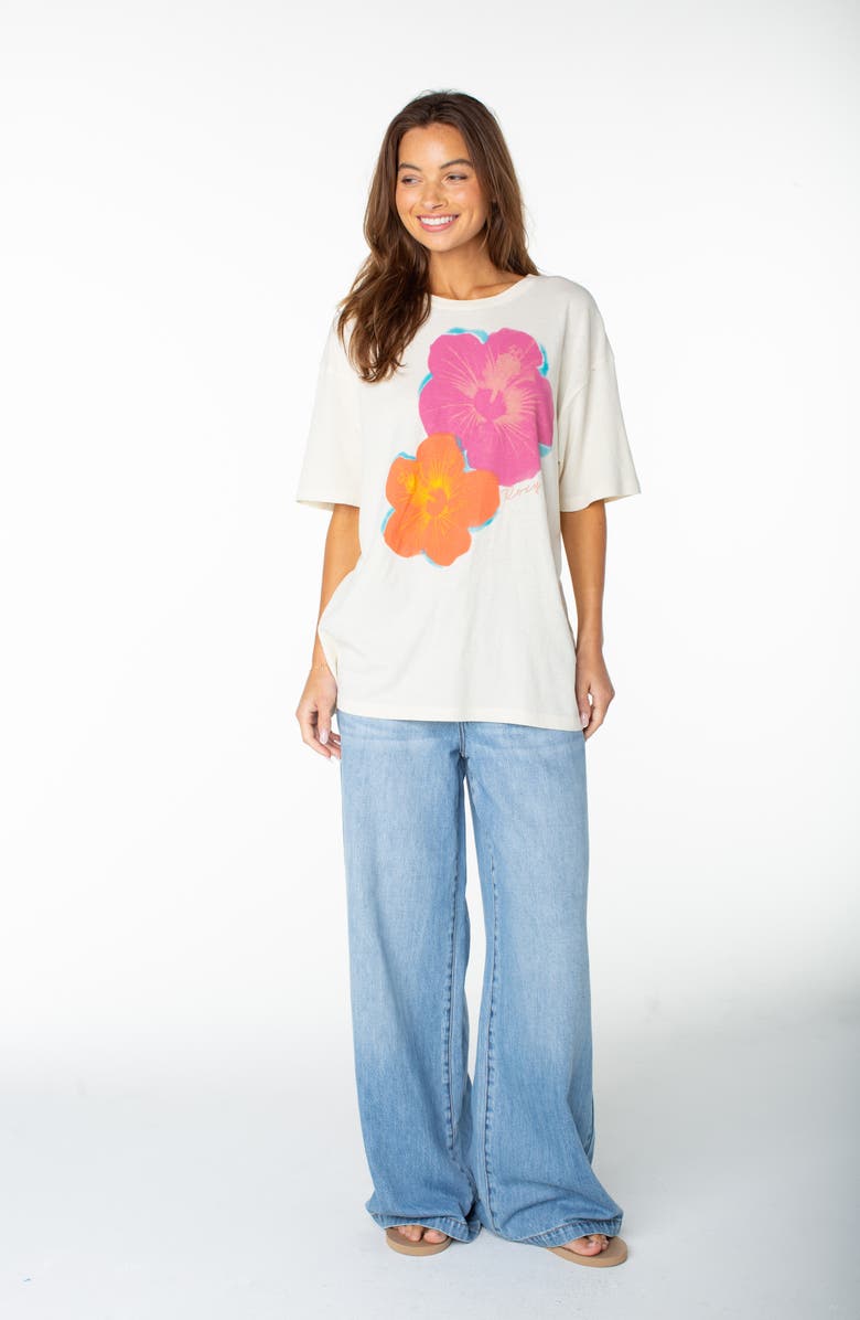 Roxy Flower Glow Oversize Cotton Graphic T-Shirt, Alternate, color, 