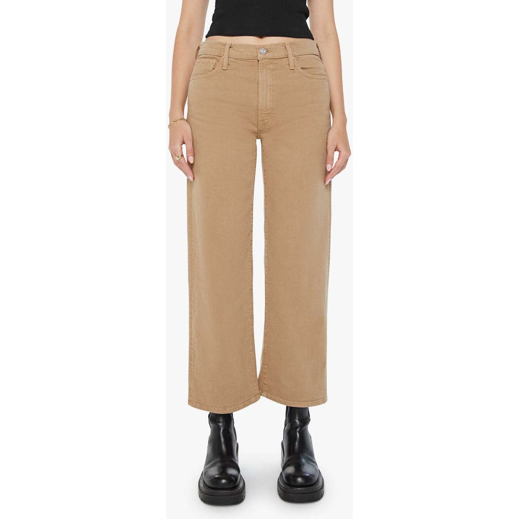 Mother The Dodger Flood Wide Leg Ankle Jeans In Brown