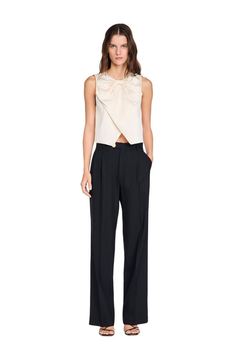 SANDRO Wool suit trousers, Alternate, color, Black