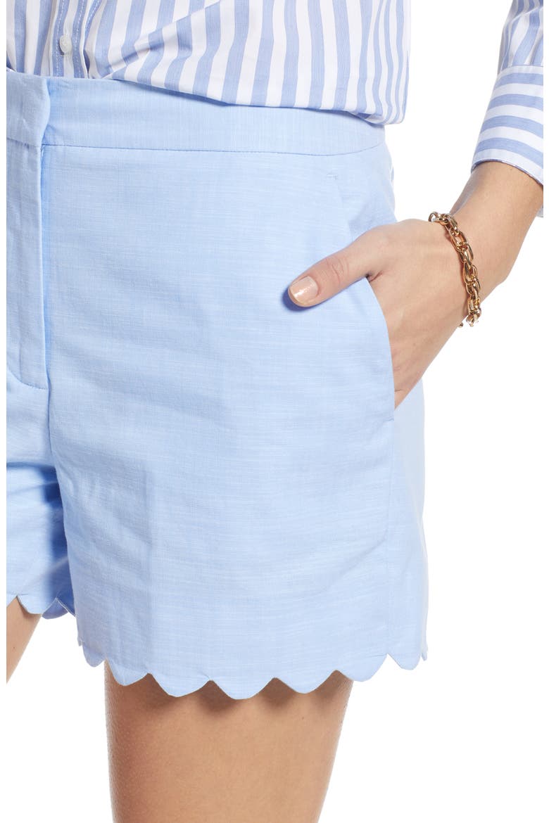 Scalloped Chambray Shorts, Alternate, color, BLUE BRYCIE