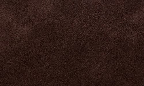Staud Medium Harlow Suede Shoulder Bag With Faux Shearling Trim In Brown
