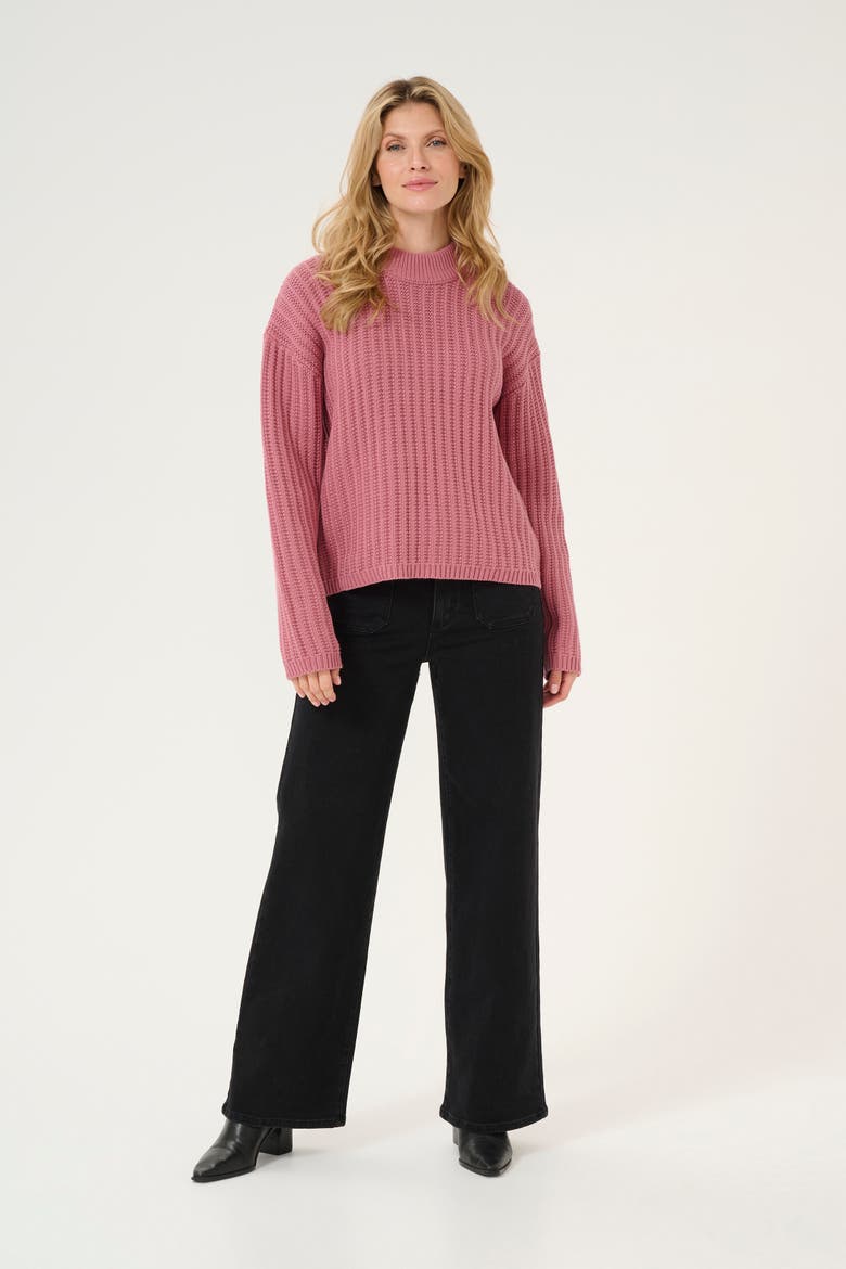 KAbess Crew Neck Long Sleeve Pullover, Alternate, color, Mesa Rose