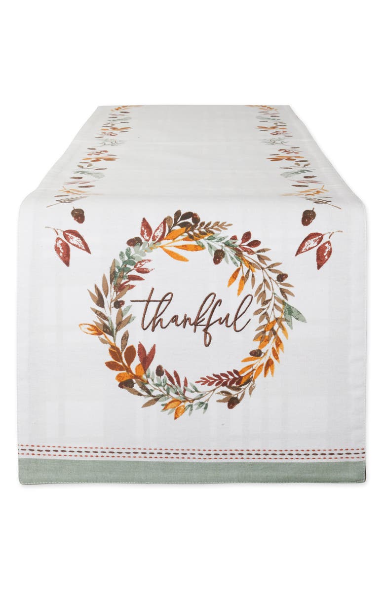 Design Imports Thankful Autumn Wreath Reversible Tablecloth, Alternate, color, Autumn Wreath