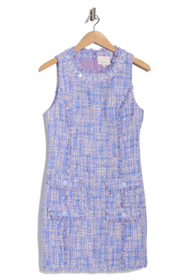 Lucie Ellisella Sleeveless Bouclé Minidress, Alternate, color, HONEY LAVENDER MULTI