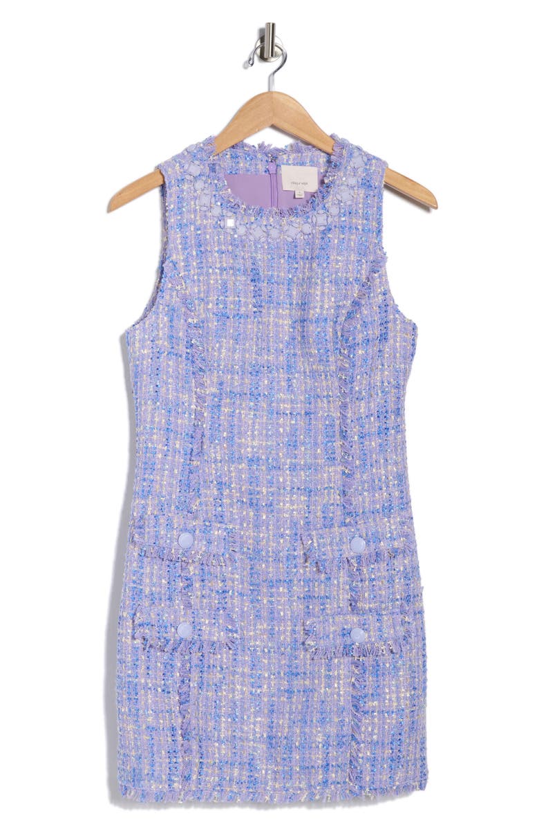 Cinq à Sept Lucie Ellisella Sleeveless Bouclé Minidress, Alternate, color, Honey Lavender Multi