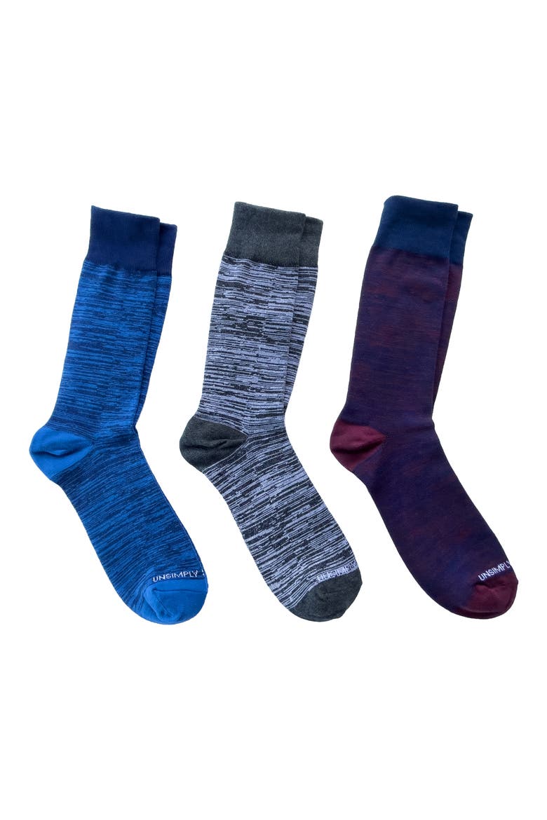 Assorted 3-Pack Crew Socks, Main, color, GREY MULTI COLOR