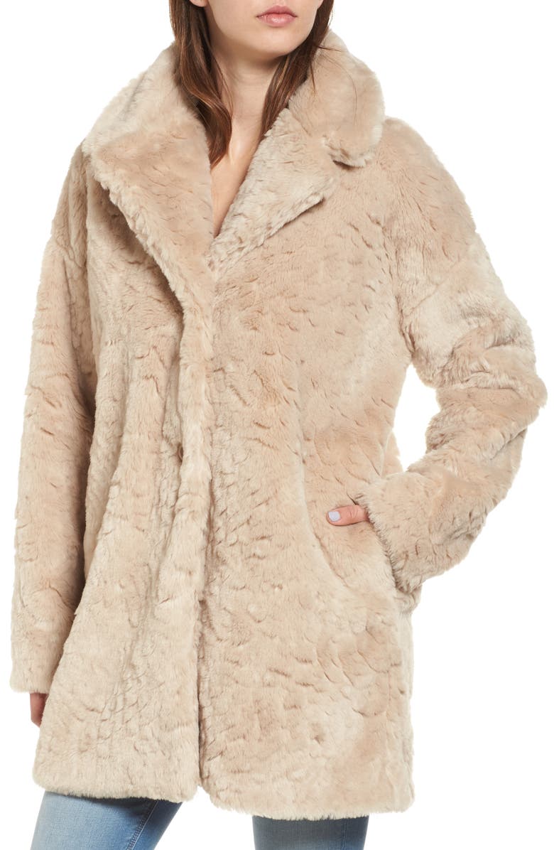 Steve Madden Shaggy Faux Fur Coat, Alternate, color, 