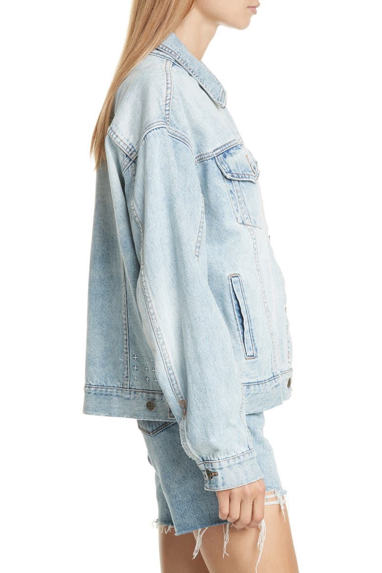 Karma Oversize Denim Jacket, Alternate, color, DENIM