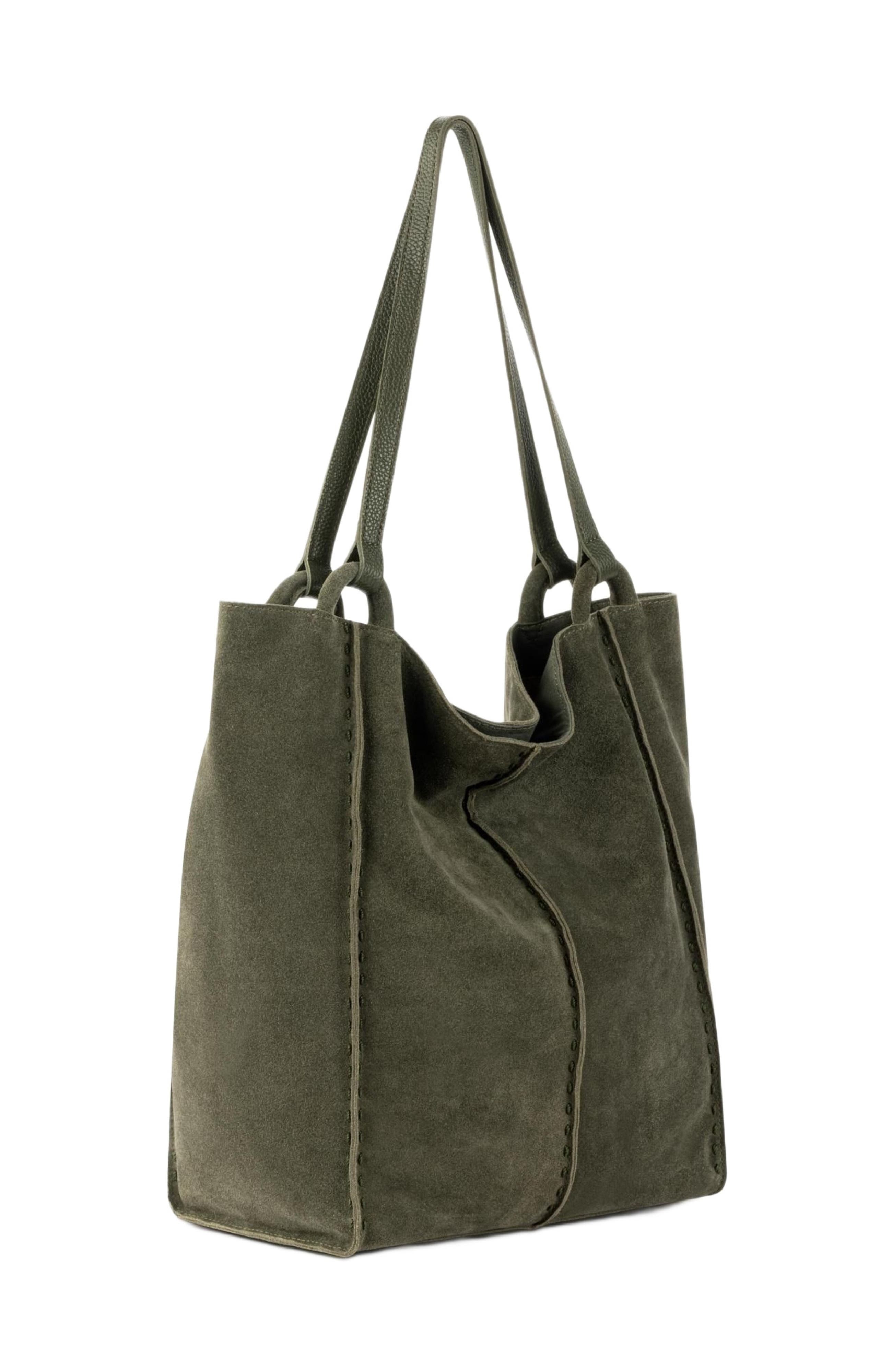 Los Feliz Tall Tote Bag, Alternate, color, Moss Suede