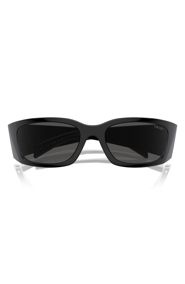 Prada 60mm Symbole Butterfly Sunglasses, Main, color, Black