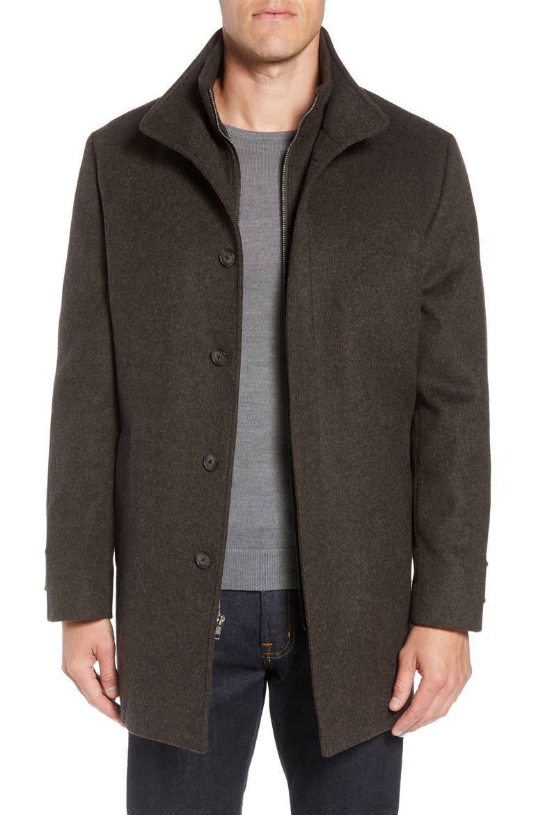 John W. Nordstrom® Hudson Wool Car Coat, Main, color, BROWN MELANGE
