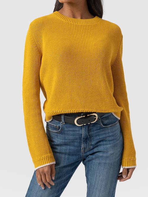 Saint + Sofia Remy Crop Sweater In Yellow