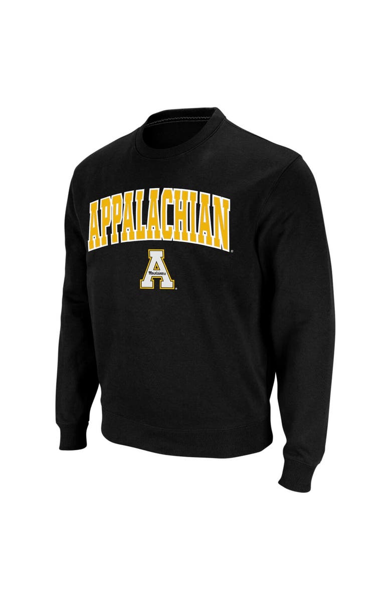 COLOSSEUM Men's Colosseum Black Appalachian State Mountaineers Arch & Logo Crew Neck Sweatshirt, Main, color, Black