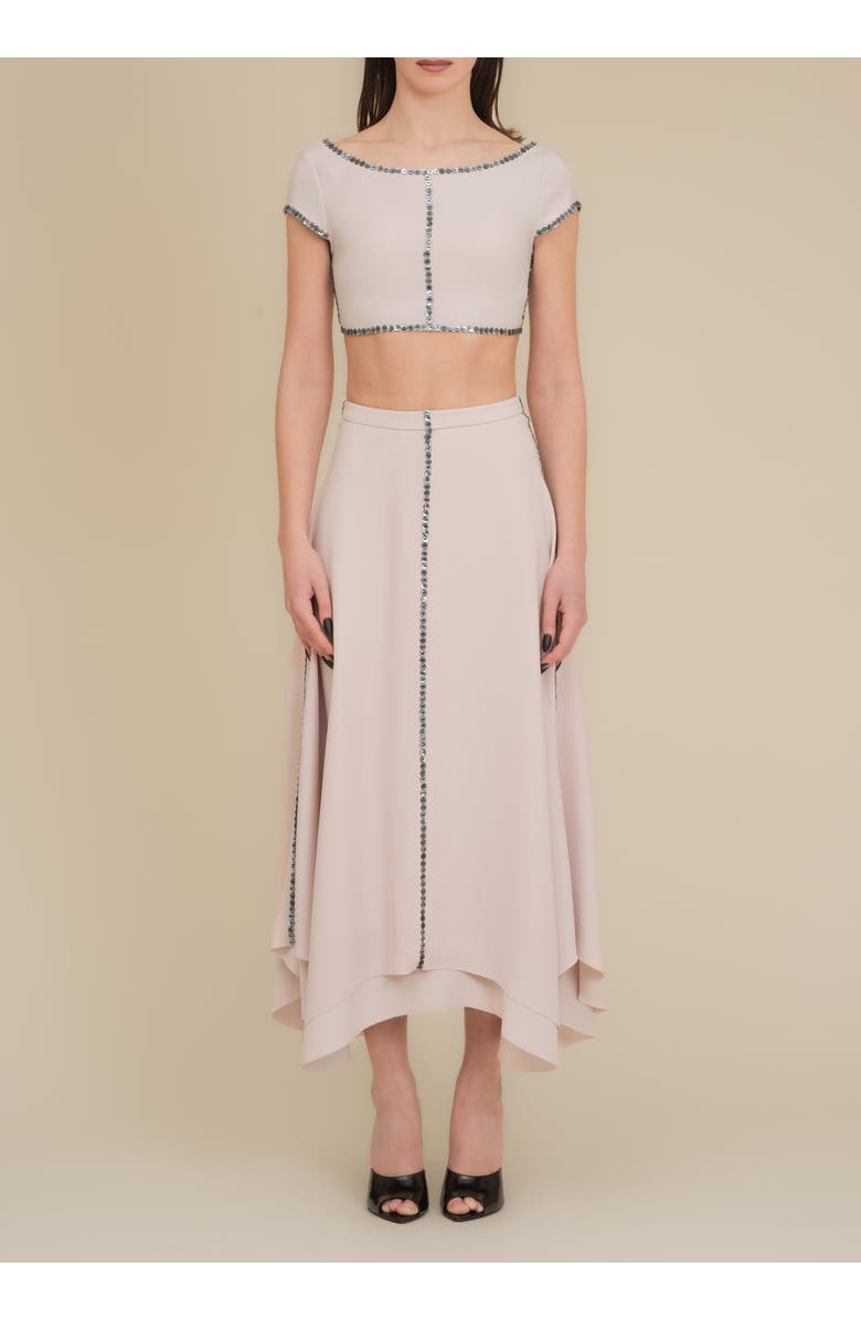 Contessa Mills Coraline Flowing Brushed Satin Maxi Skirt, Alternate, color, Pink