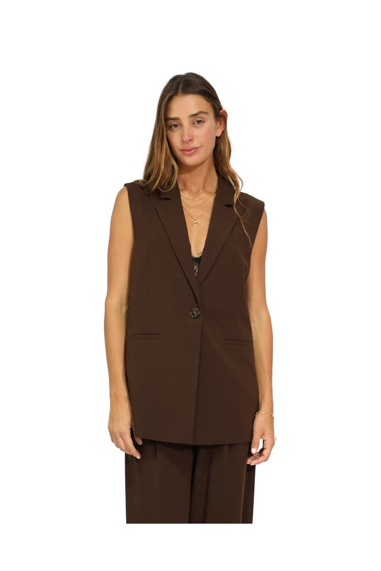 Make It Mine Vest, Main, color, Dark Brown