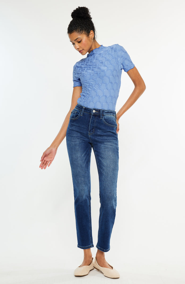 KanCan Adaline Essentials High Rise Slim Straight Jeans, Alternate, color, Dark Wash