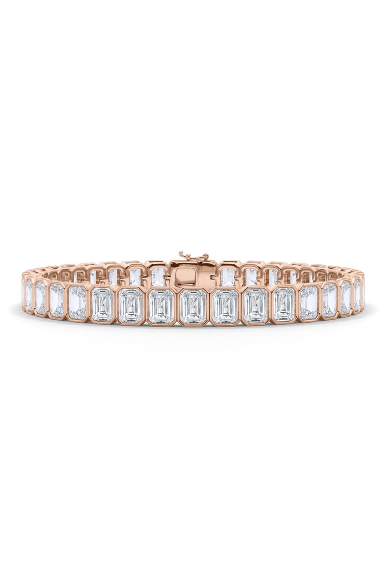 Emerald Cut Lab Created Diamond Tennis Bracelet, Alternate, color, 18K ROSE GOLD