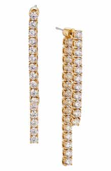 Cubic Zirconia Linear Drop Ear Jackets