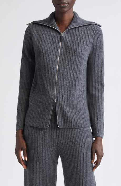 Mixed Stitch Zip Cardigan