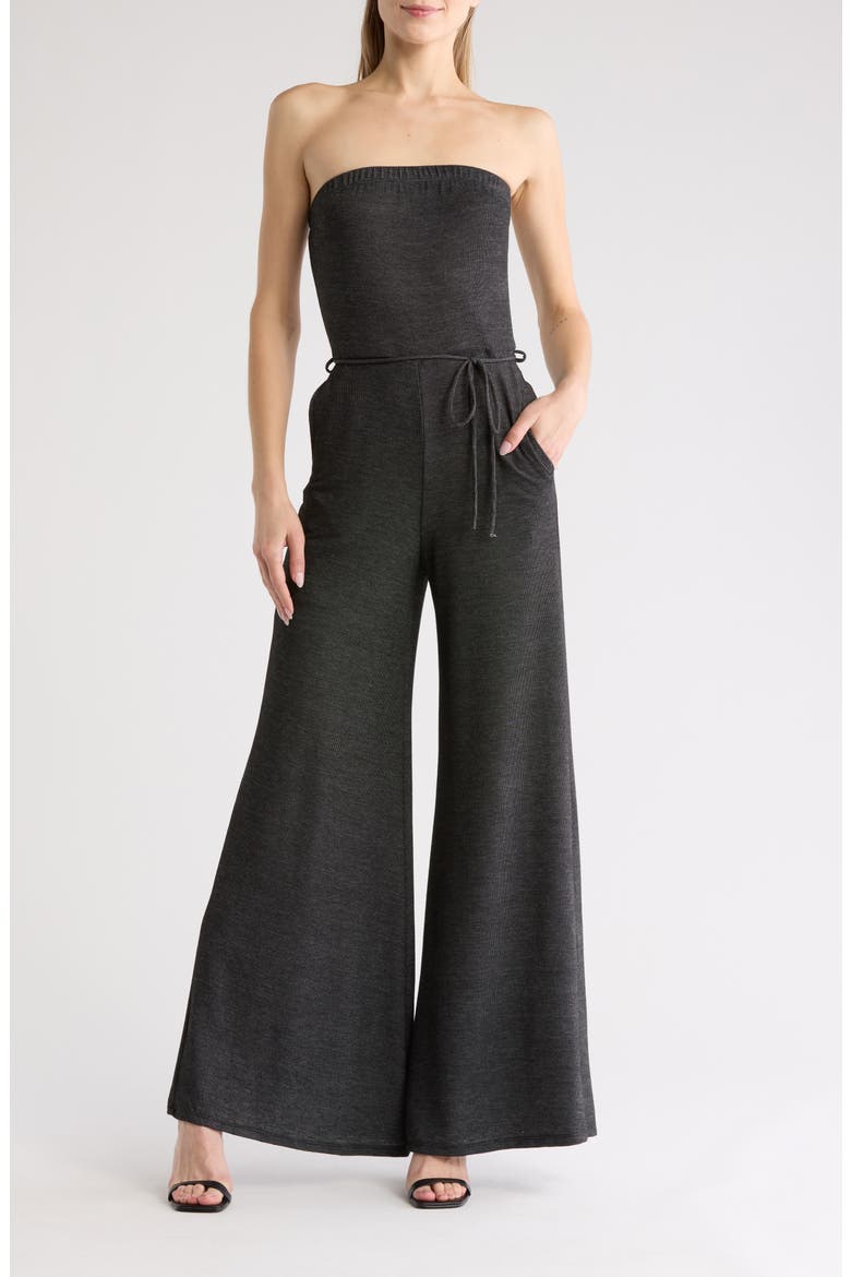 Tube Strapless Jumpsuit, Main, color, TWO-TONE BLACK