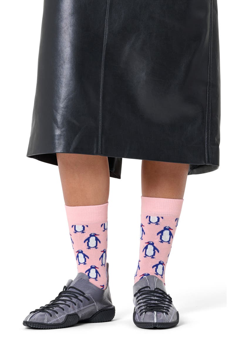 Penquin Crew Socks, Alternate, color, LIGHT PINK