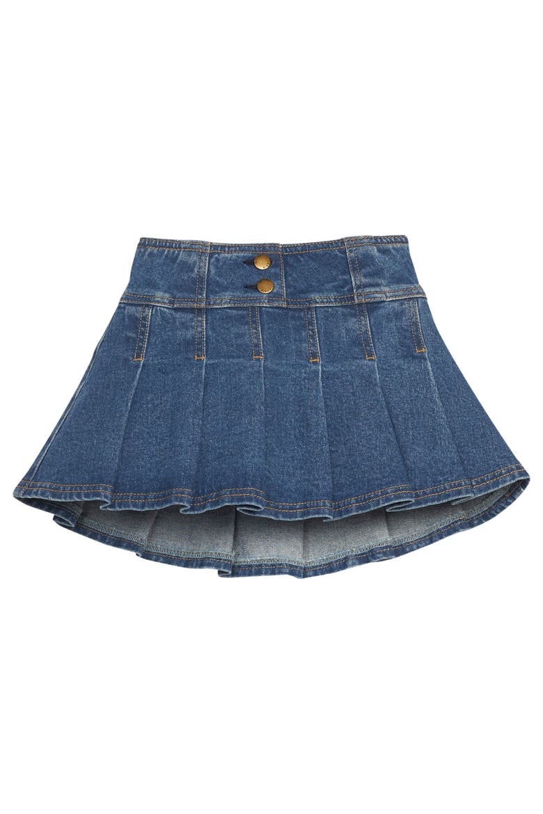 Kids' Pleated Mini Skort, Main, color, Denim