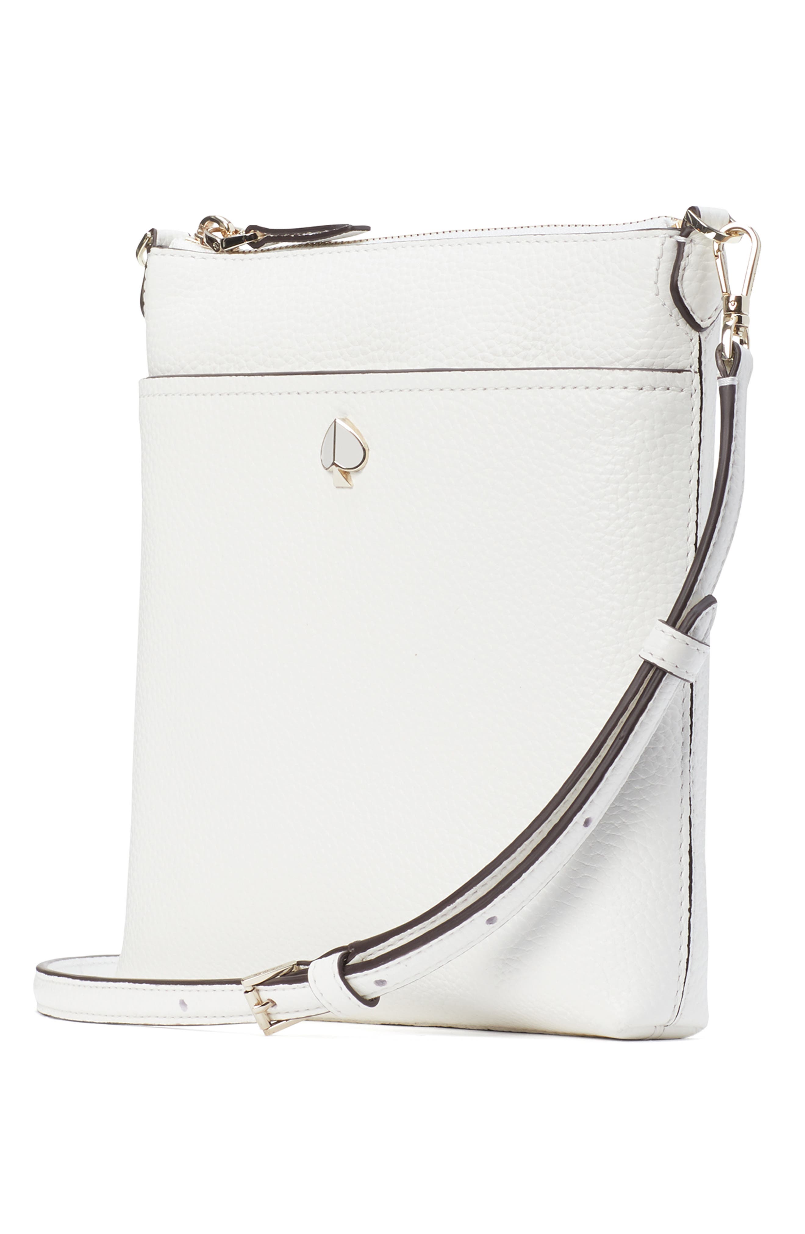 small polly leather crossbody bag, Alternate, color, OPTIC WHITE