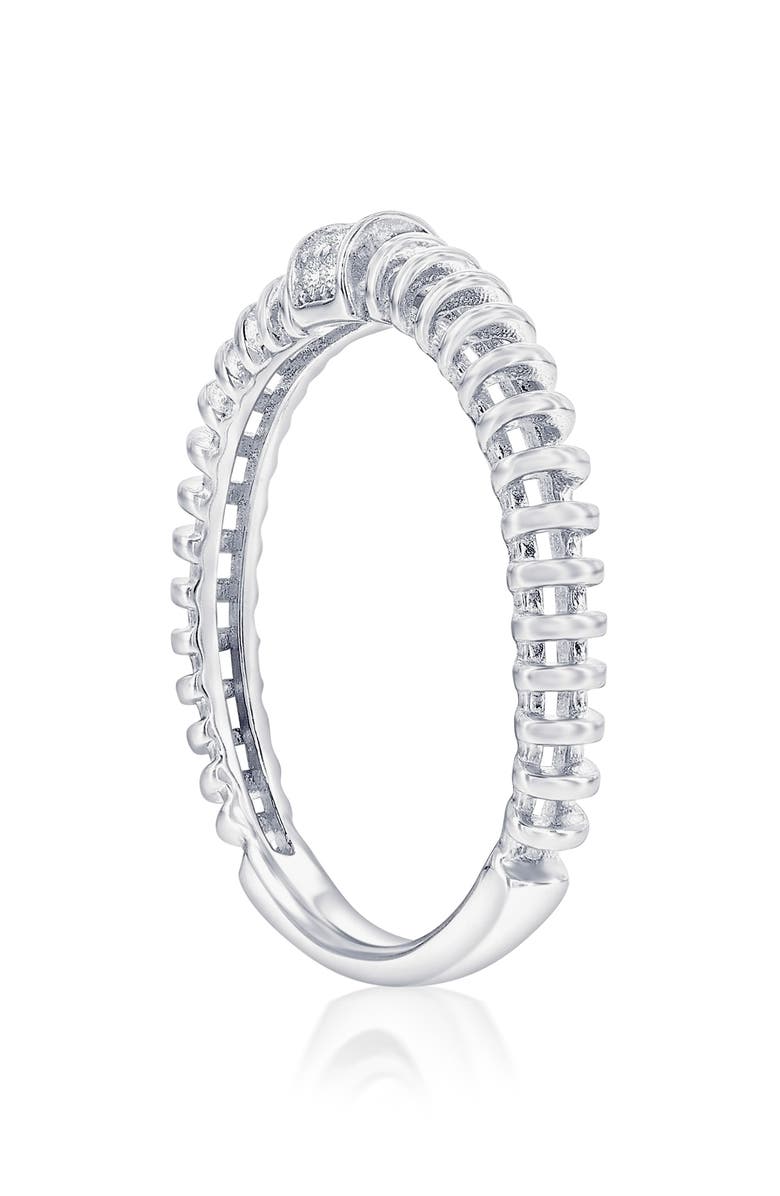 SIMONA Sterling Silver Pavé CZ Wire Ring, Alternate, color, Silver