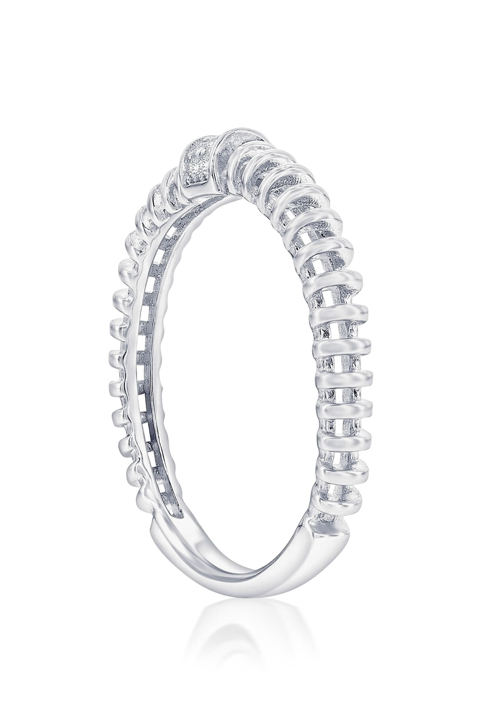 Wire Color Code Pu SIMONA Sterling Silver Pavé CZ Wire Ring (Women) | Nordstromrack