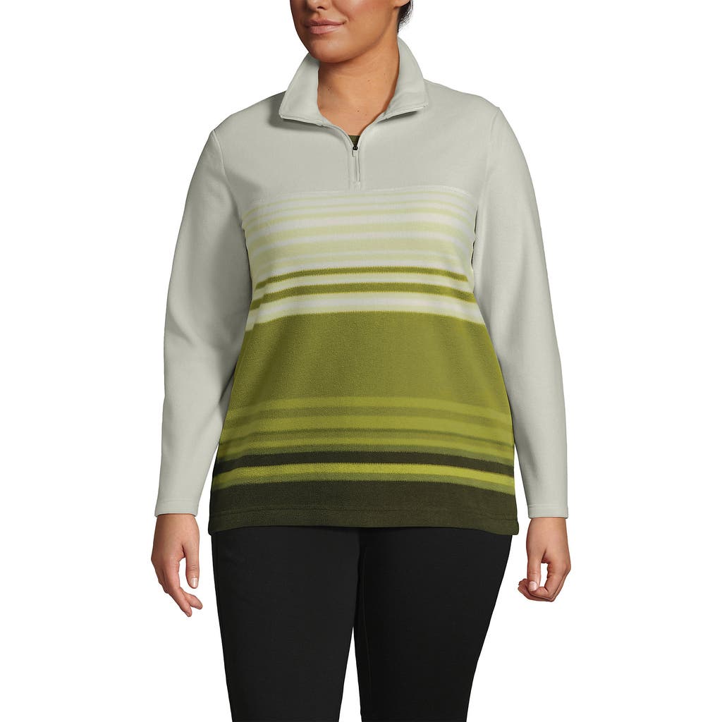 Lands' End Anyweather Fleece Quarter Zip Pullover In Multi