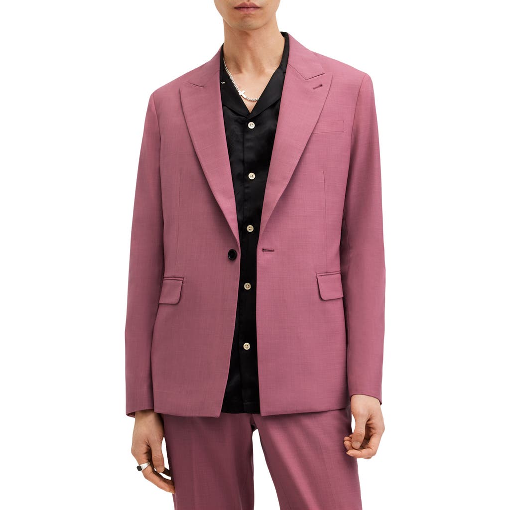 Allsaints Aura Skinny Fit Stretch Blazer In Pink